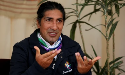 Yaku Pérez reveló el dictamen del tribunal y aseguró que la justicia ha declarado la vulneración del derecho a una consulta previa / Foto: EFE