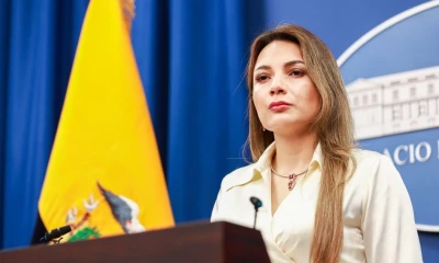 Carolina Jaramillo brindó una rueda de prensa en Carondelet / Foto: cortesía Presidencia