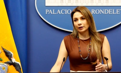 Carolina Jaramillo, vocera presidencial, dio declaraciones hoy en Carondelet / Foto: cortesía Presidencia
