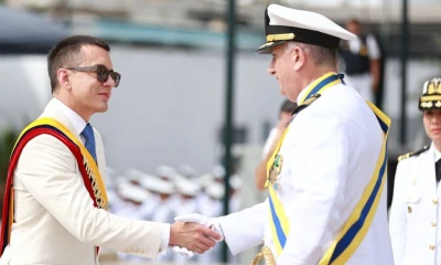 El mandatario estuvo en la Primera Zona Naval de Guayaquil / Foto: cortesía Presidencia