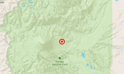 El Instituto Geofísico informó de que el temblor ocurrió a las 20:38 hora local a unos 36 kilómetros de la ciudad de Macas / Imagen: cortesía IG