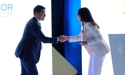 Daniel Noboa y Luisa González participaron en el debate presidencia de las elecciones 2023 / Foto: cortesía CNE