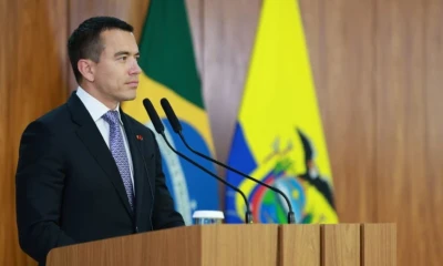 Noboa regresó este viernes a Ecuador tras haber realizado visitas oficiales a Brasil, Uruguay y Argentina / Foto: cortesía Presidencia