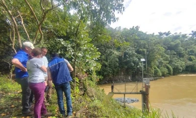 Los equipos técnicos recorrieron el puente El Salado, la captación de Coca Codo-Sinclair, la estación hidrométrica en el río Bombón/ Foto: Cortesía CELEC