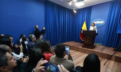 Carolina Jaramillo, vocera presidencial, dio declaraciones hoy en Carondelet / Foto: cortesía Presidencia
