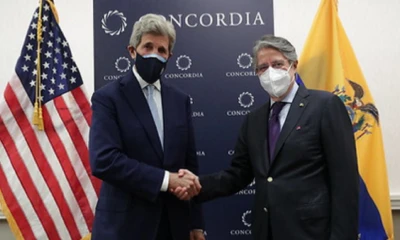 Guillermo Lasso se reunió con John Kerry en Nueva York / Foto:  cortesía Presidencia