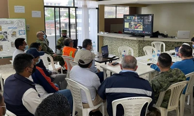 Los trabajos para estabilizar la zona del hundimiento en Zaruma avanzan / Foto: cortesía ministerio de Energía