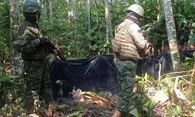 Las Fuerzas Armadas descubrieron acople clandestino en Limoncocha  / Foto: cortesía Fuerzas Armadas