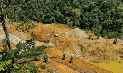 Al menos 134 hectáreas han sido deforestadas y afectadas por la actividad minera / Foto: cortesía Ejército Ecuatoriano