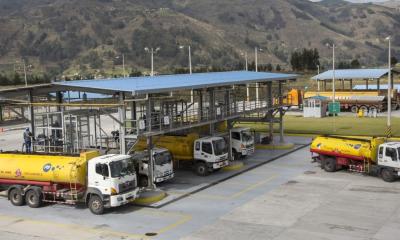 El combustible está llegando al Terminal Riobamba (Chimborazo) mediante tanqueros / Foto: cortesía Petroecuador