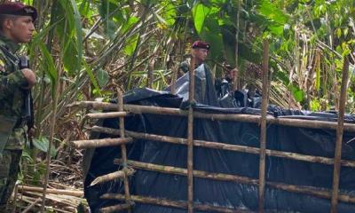 El Ejército localizó una piscina ilegal en Aguarico / Foto: cortesía Ejército