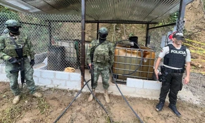 El hecho se produjo en el sector del Pite, en la vía hacia el río Mayo / Foto: cortesía Ejército ecuatoriano