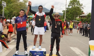 Pintado celebró su nuevo triunfo en la disciplina de los 20 kilómetros al estilo de Cristiano Ronaldo / Foto: cortesía 