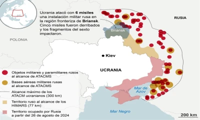 Cinco misiles fueron derribados y los fragmentos de un sexto impactaron de fabricación en el recinto de una instalación militar / Foto: EFE