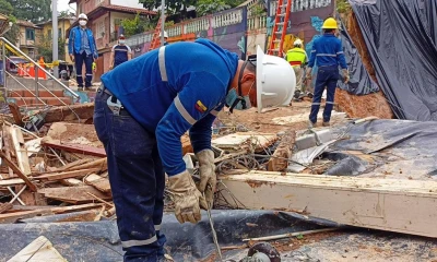 50 personas trabajan en la remediación del socavón en Zaruma / Foto: cortesía Ministerio de Energía