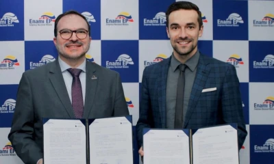 El acuerdo entre la Universidad Indoamérica y Enami tendrá una vigencia de 2 años / Foto: cortesía Enami