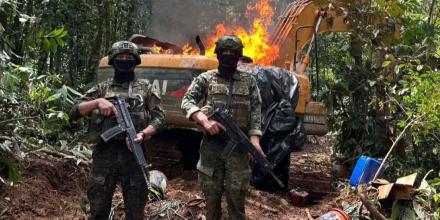 Orellana: Ejército quemó campamento de minería ilegal