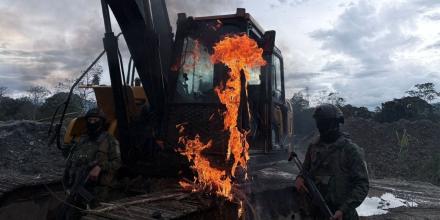 El Ejército desmanteló campamento de minería ilegal en Gualaquiza