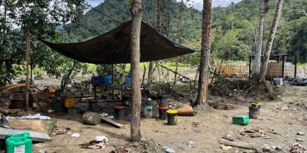 2 campamentos de minería ilegal fueron desmantelados en Zamora Chinchipe