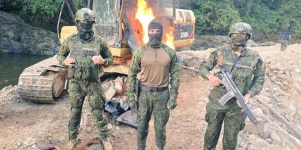 Maquinaria usada en minería ilegal en Gualaquiza fue destruida
