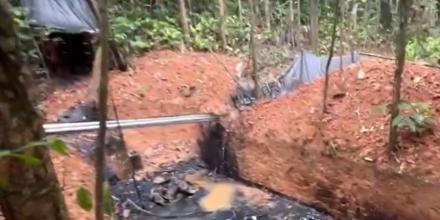 Refinería artesanal de crudo fue desmantelada en Sucumbíos