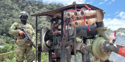 El Ejército desmanteló campamento de minería ilegal en Morona Santiago El Ejército desmanteló campamento de minería ilegal en Morona Santiago