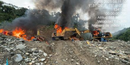 3 campamentos de minería ilegal fueron destruidos en el Parque Nacional Sangay