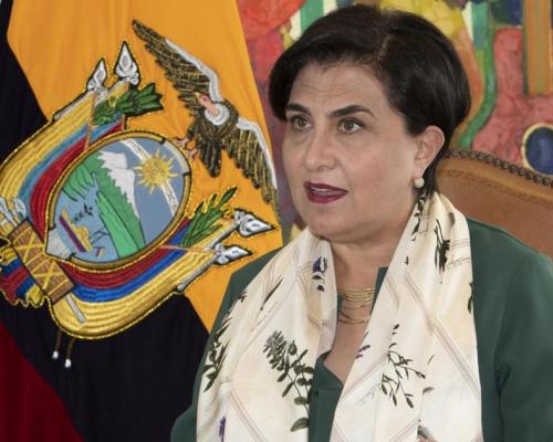 La titular de la diplomacia ecuatoriana recordó que la UE es el segundo socio comercial de Ecuador