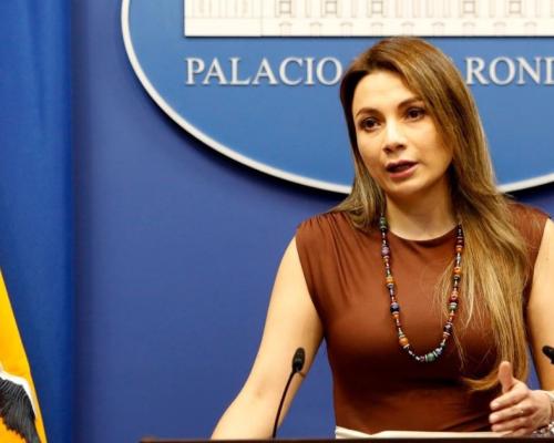 La vocera presidencial, Carolina Jaramillo, brindó hoy una rueda de prensa