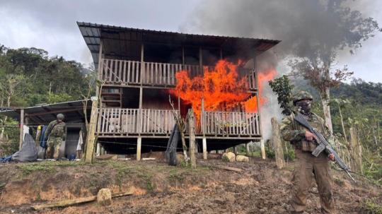 Las Fuerzas Armadas informaron que el personal militar logró asegurar el área sin reportar bajas entre sus filas