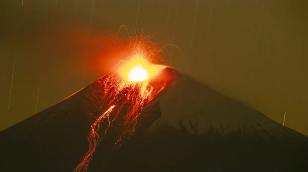Sangay arrojó material incandescente y generó 7 explosiones cada hora
