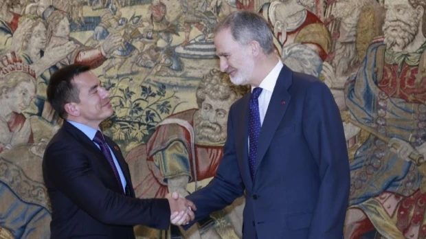 El rey Felipe VI recibió a Daniel Noboa en Madrid