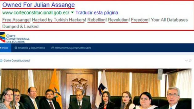 Corte Constitucional informa que su web fue hackeada desde Turquía