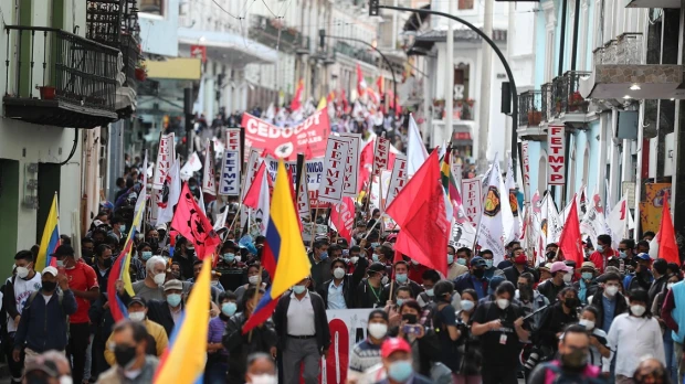 Una protesta social desinflada marchó en Quito contra Lasso