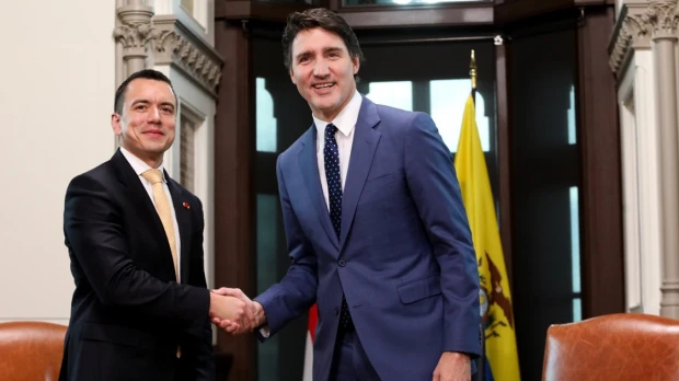 Daniel Noboa dialogó con Justin Trudeau
