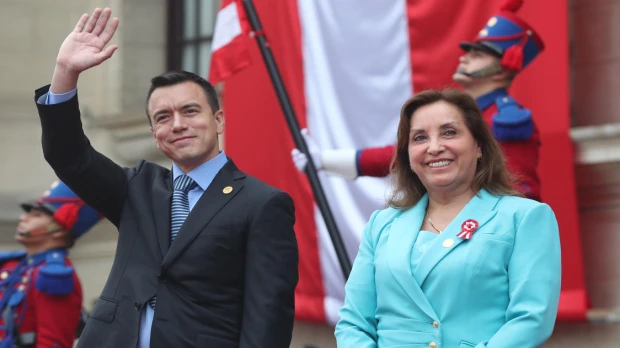 Noboa se reunió con Boluarte en Lima al inicio del gabinete bilateral