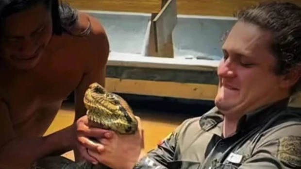 Exploradores de Sucúa reportan hallazgo de anaconda verde en la Amazonía ecuatoriana