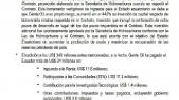 Demanda arbitral de Gente Oil a Ecuador por caso Singue