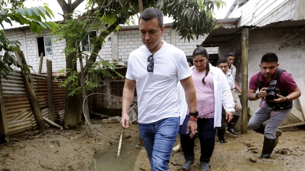 El presidente Noboa recorrió las zonas afectadas por las lluvias