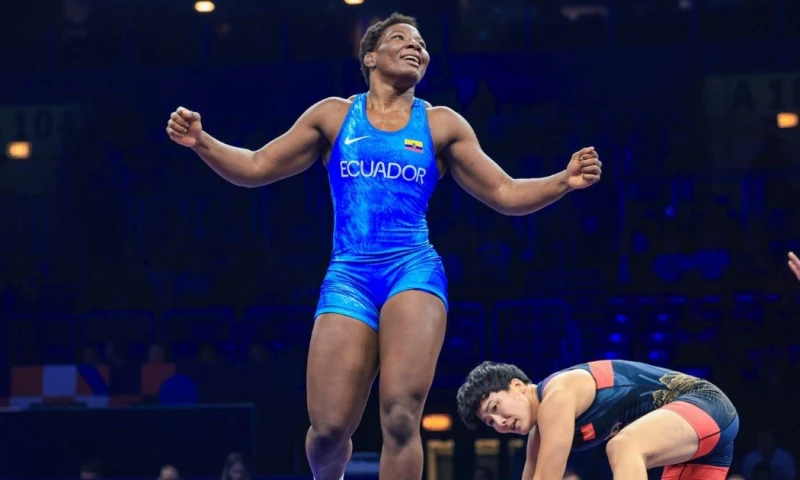 En la final, Génesis Reasco venció 4-2 a Aiperi Medet de Kirguistán / Foto: cortesía Comité Olímpico Ecuatoriano