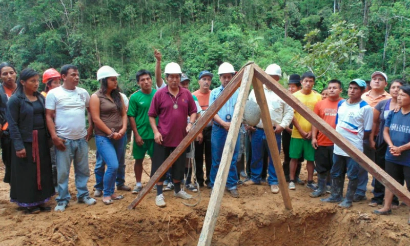 La construcción se ubica a 300 metros de la población de Shaime - Foto: Zamora Chinchipe