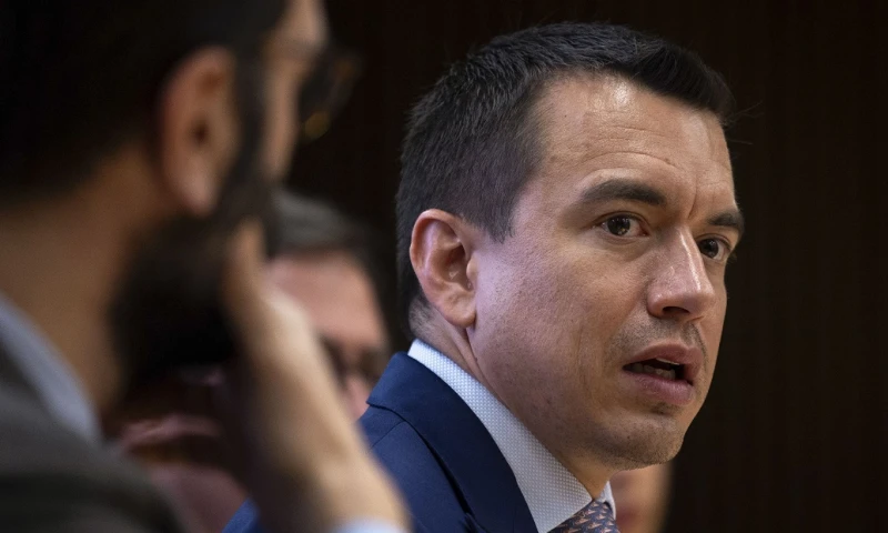 Noboa recalcó que no reconocerán el resultado de las próximas elecciones, "ya que no han sido elecciones libres" / Foto: EFE