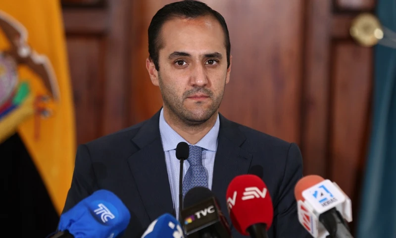 El canciller ecuatoriano explicó a sus interlocutores las iniciativas que su país tiene previsto impulsar en caso de resultar elegido para el Consejo. / Foto: EFE