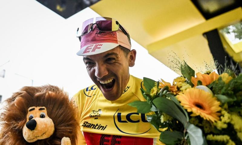 Carapaz se coloca de líder por mejor promedio de puestos en las tres primeras etapas / Foto: cortesía EF Pro Cycling 