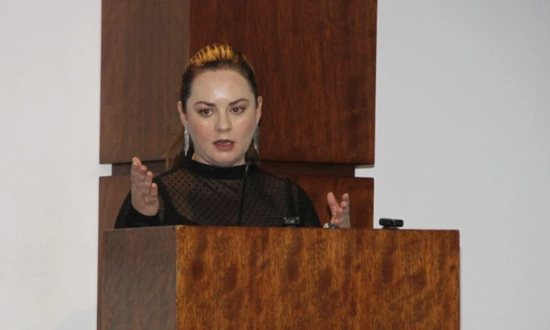 La viceministra de minas, Rebeca Illescas, participó en un evento del sector minero en Quito / Foto: cortesía Ministerio de Energía 