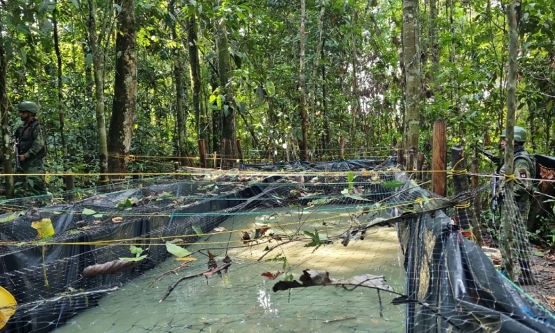 Los soldados encontraron 1 acople clandestino, 1 piscina artesanal y 600 metros de manguera / Foto: cortesía Fuerzas Armadas