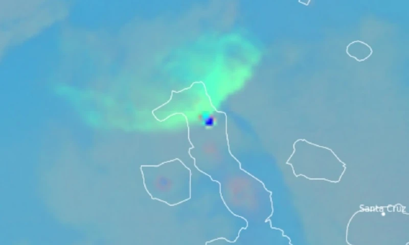 El volcán Wolf entra en erupción / Foto: cortesía IG