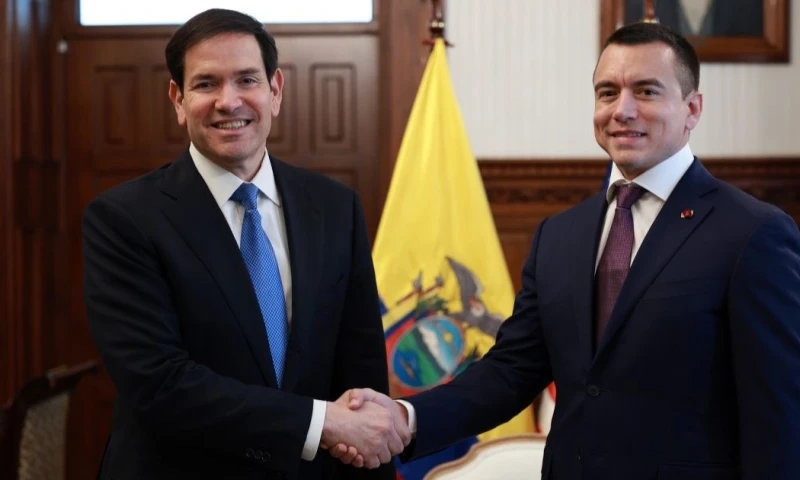 Marco Rubio se reunió ayer con Daniel Noboa en Carondelet / Foto: cortesía Presidencia