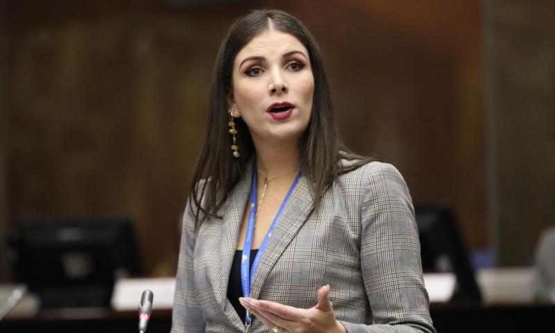 La asambleísta Ana Galarza está impulsando el juicio contra Andrea Arrobo / Foto: cortesía Asamblea Nacional