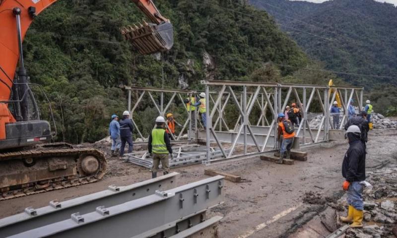 Los puentes Bailey son estructuras temporales que permiten restablecer el tráfico vehicular de manera rápida / Foto: cortesía MTOP